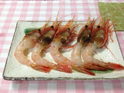 ボタン海老 食卓