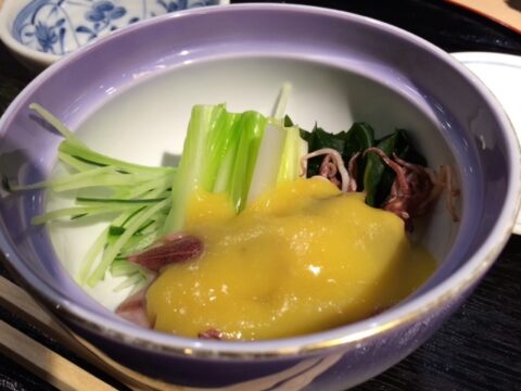 ホタルイカとウルイのぬた