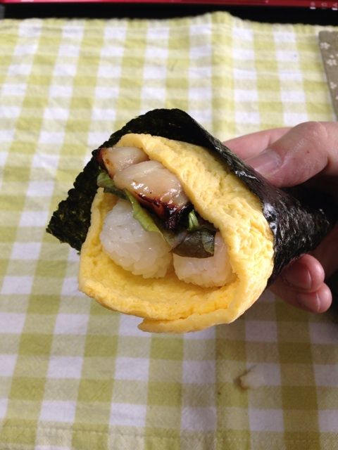大新水産の手巻き寿司の断面