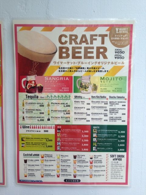 ワイマーケットブルーイングのクラフトビールメニュー