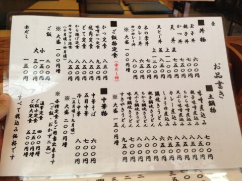 三浦屋の木の葉丼があるメニュー