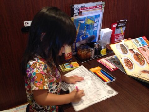 CoCo壱番屋の子供用塗り絵