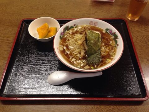 四川一よしのラーメンとかぼちゃ小鉢