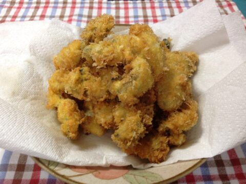 自宅で食べたカキフライ