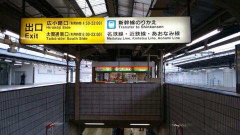 住よし3・4番線ホーム店の店舗前