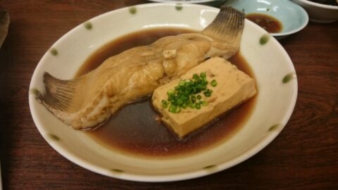 ナメタカレイ煮付けの豆腐
