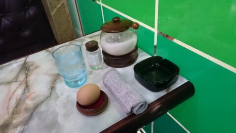 喫茶グリーンの朝定食案内なしのミニーちゃん