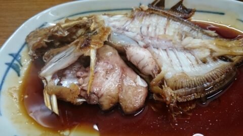 カワハギ煮付けの肝