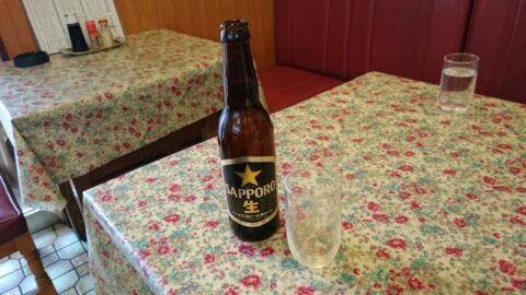 一正亭での小瓶ビール