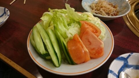 焼肉らく楽のサラダ