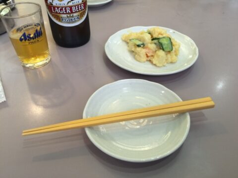ビールと自家製ポテトサラダ