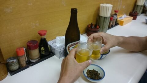天房での朝の乾杯