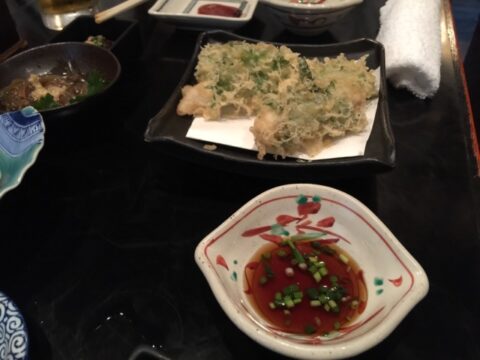 長生庵のイサキ大葉天