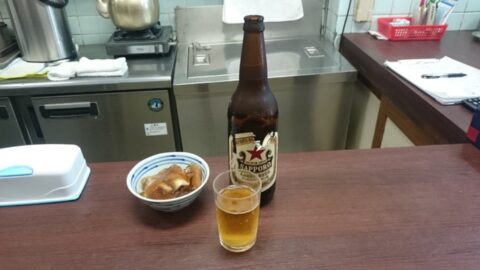 ビールとあなごの煮凝り