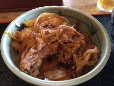 長寿庵のミニ牛丼