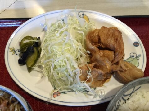 あさひそばの生姜焼き