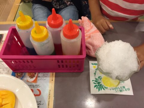 シロップかけ放題のかき氷