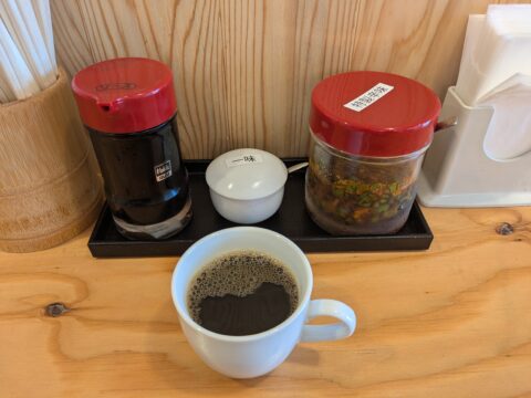 日和製麺春日井店の食後のコーヒー