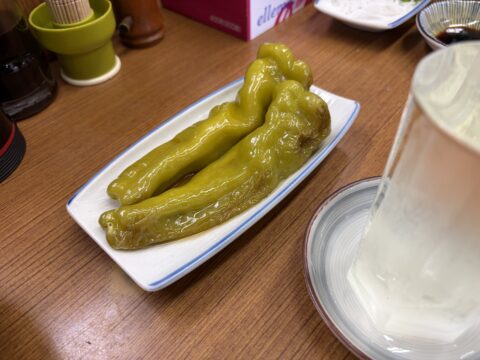 魚源食堂の万願寺とうがらしの焼き浸し