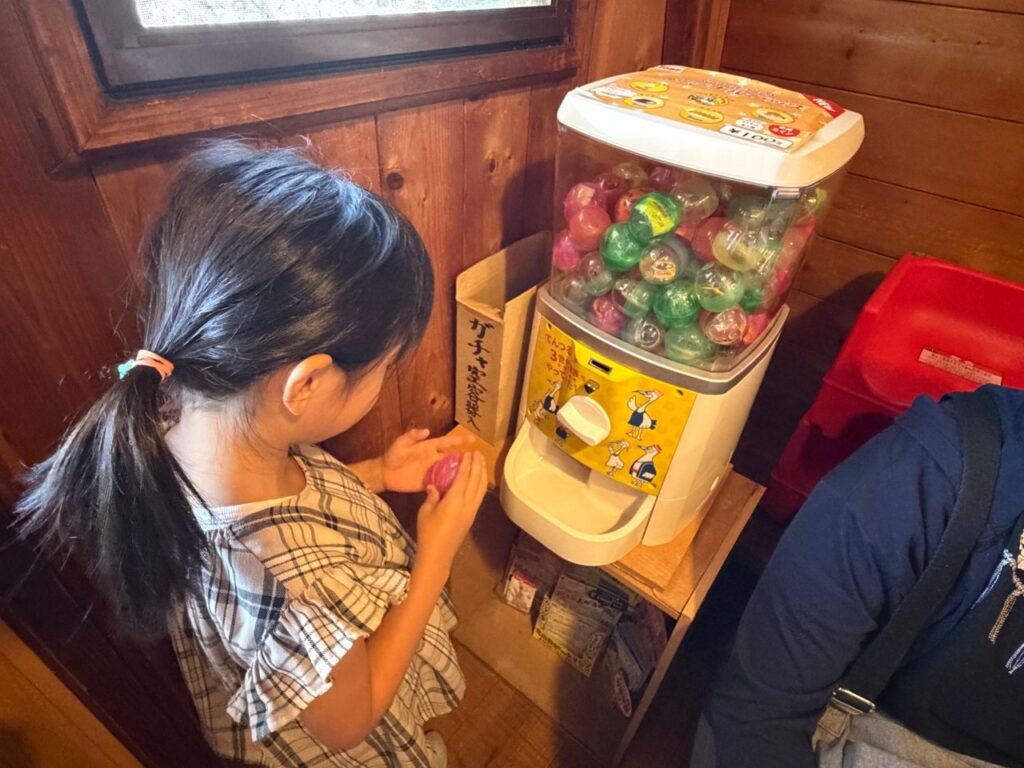 てんつるくんのガチャを回す子ども